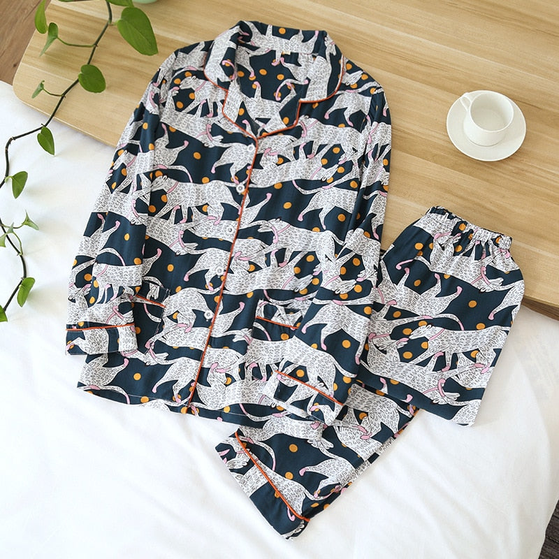 Women's Long-sleeved Floral Pajamas