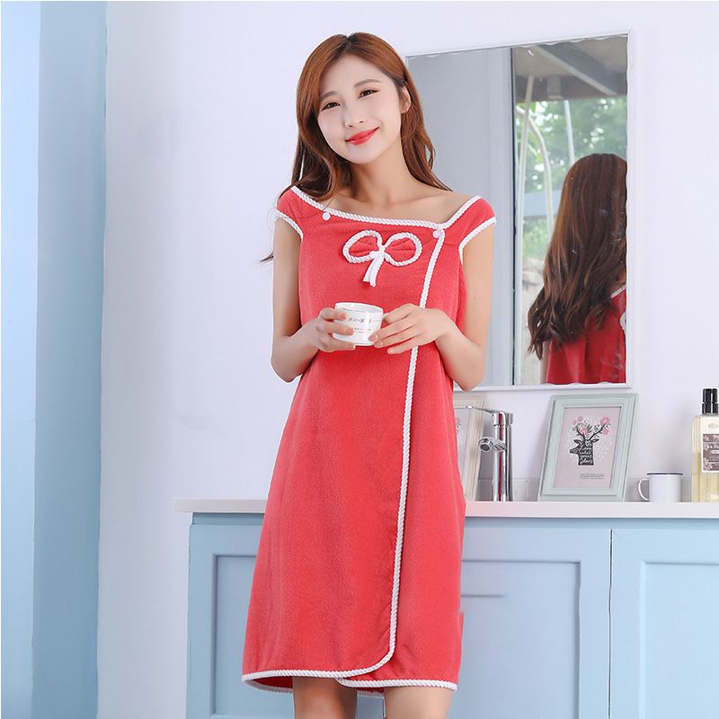 Women Large Bathrobe Quick Dry Wearable Microfiber