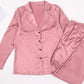 Restve Women's Pajamas Set, Turndown Collar, Pocket, Long Sleeve