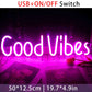 LED "Good Vibes" Neon Sign Light
