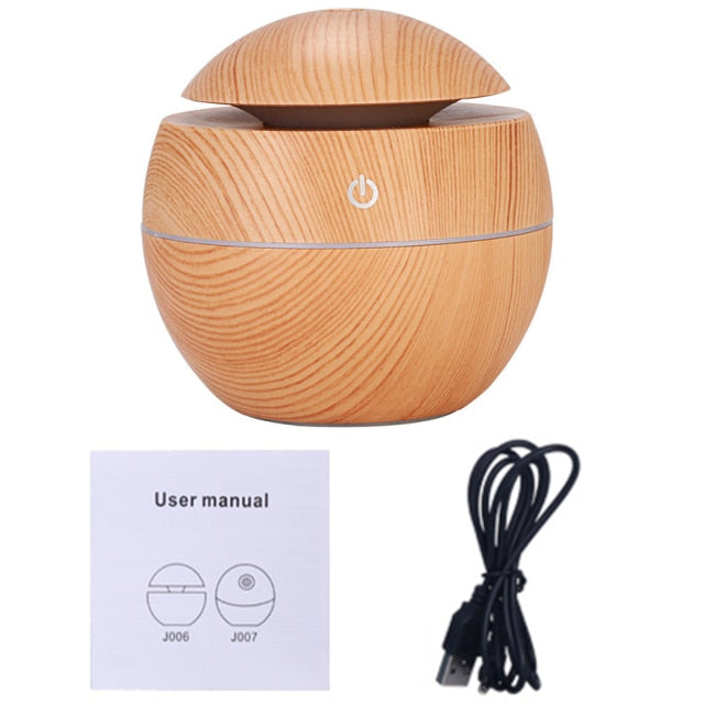 Wood Ultrasonic Humidifier Electric Air Aroma Diffuser