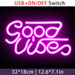LED "Good Vibes" Neon Sign Light