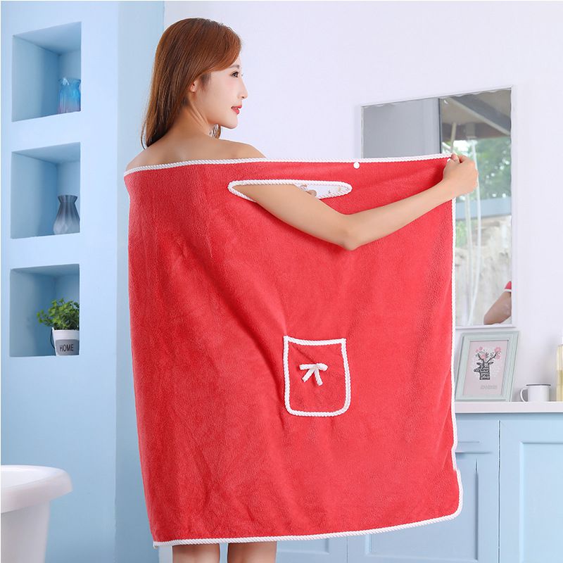 Women Large Bathrobe Quick Dry Wearable Microfiber