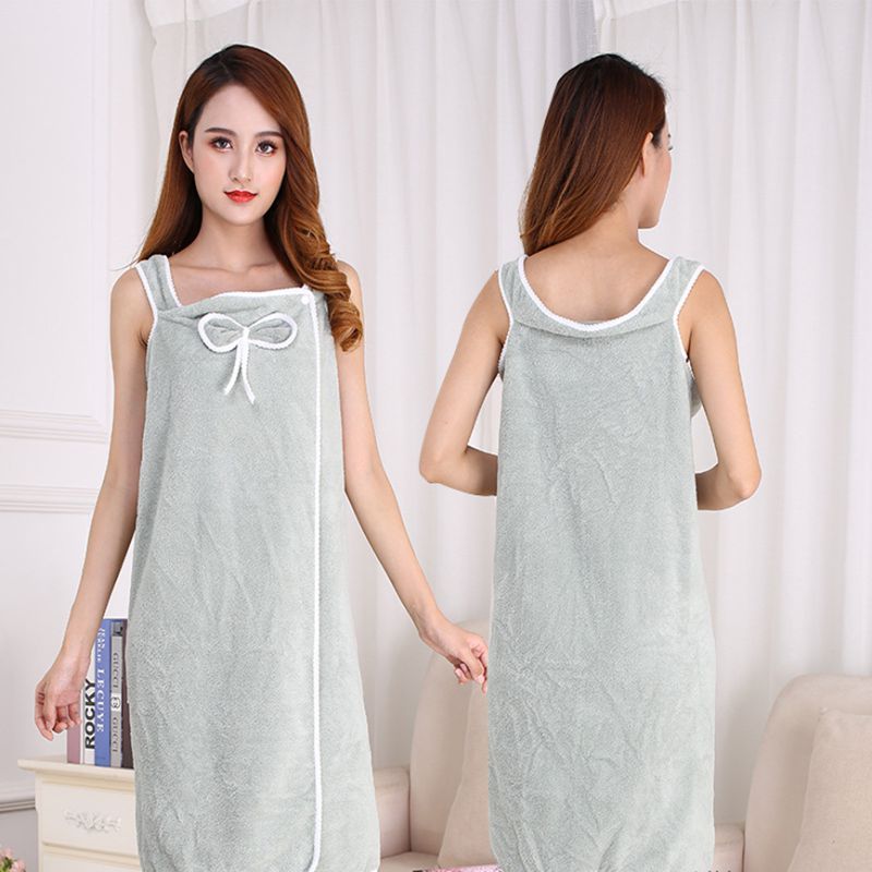 Women Large Bathrobe Quick Dry Wearable Microfiber