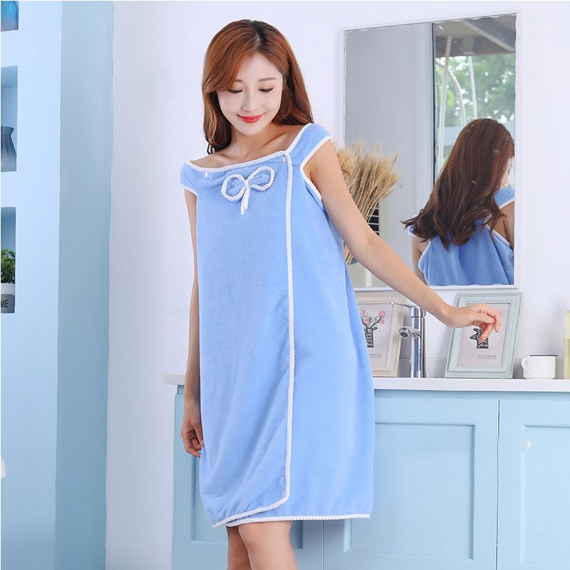 Women Large Bathrobe Quick Dry Wearable Microfiber