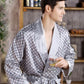 Men's Robe Nightgown Satin Kimono Bathrobe
