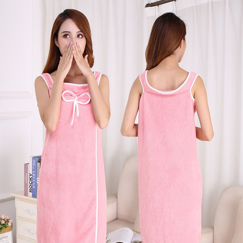 Women Large Bathrobe Quick Dry Wearable Microfiber