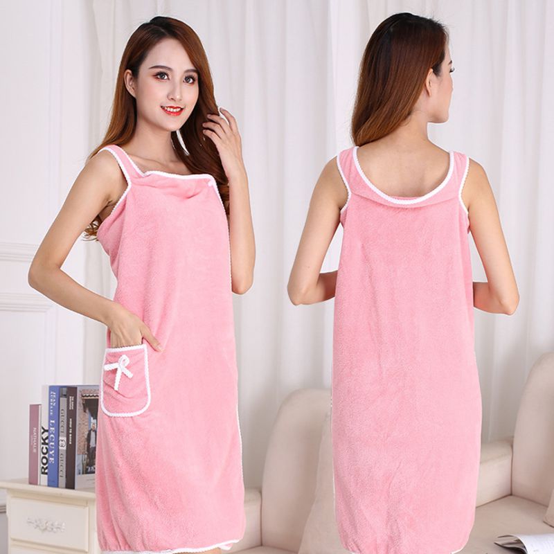 Women Large Bathrobe Quick Dry Wearable Microfiber