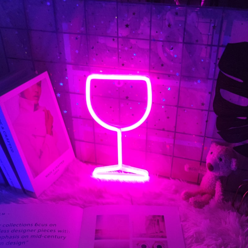 Wine Glass Led Neon Light/Sign