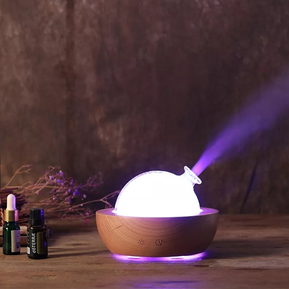 Wood Humidifier Diffuser 150ML Bluetooth Spray Aroma Mute Large Capacity Night Light