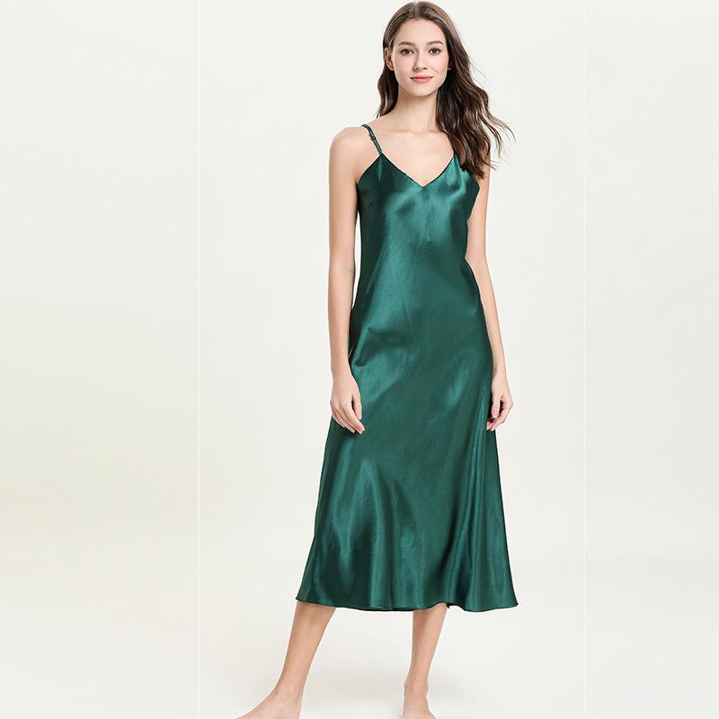 Satin Rayon Suspender Long Nightgown