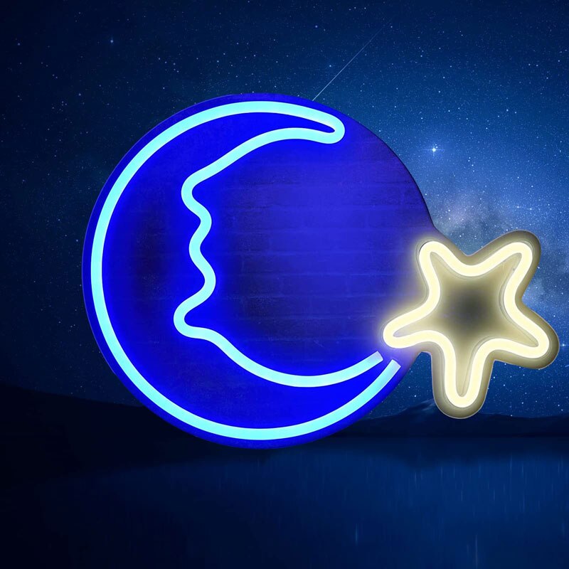 LED Moon Star Neon Light