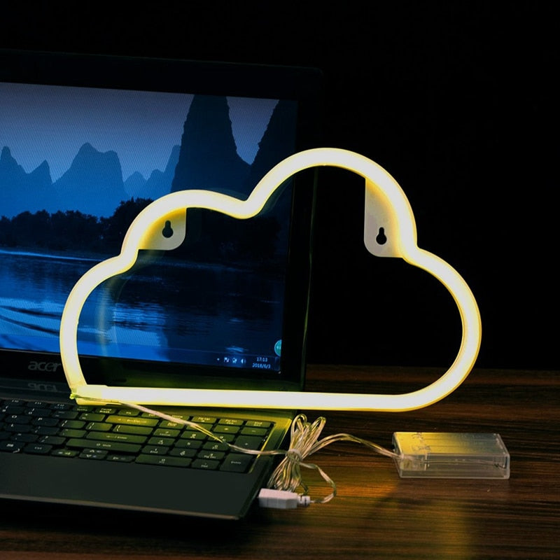 LED Cloud, Moon, Star Night Designs Neon Light