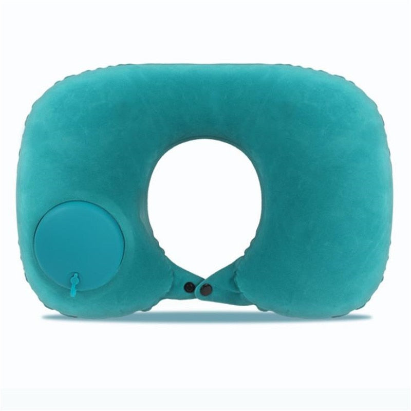 U-Shape Neck Cushion Travel Pillow Automatic Air Inflatable Airplane Car Pillows Ring Pillow Folding Press Type Bed Pillows 2#1