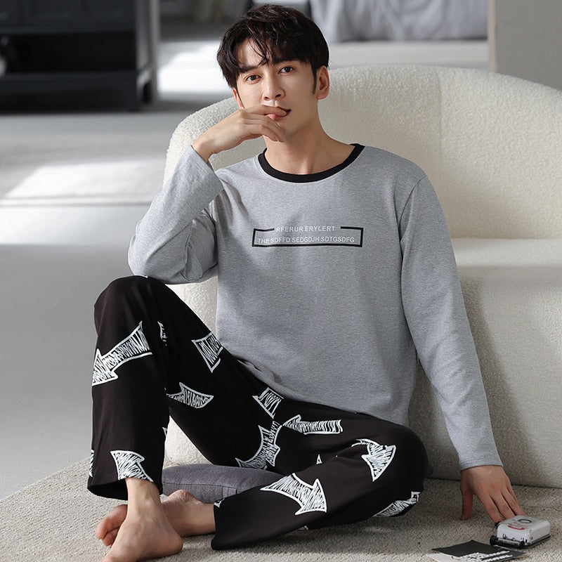 Men's Pure Full Cotton Pajamas Sleepwear