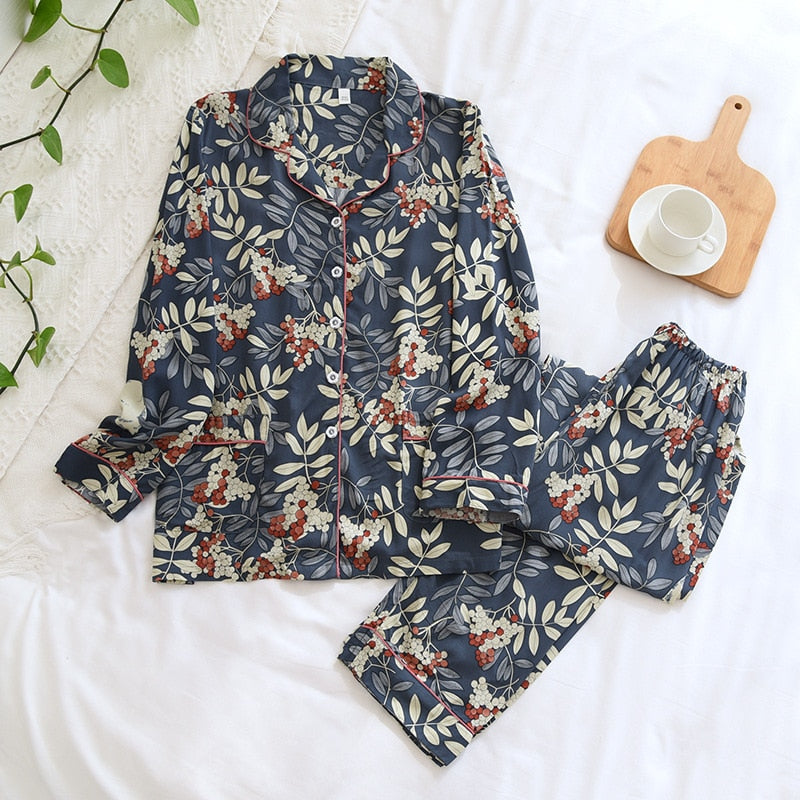 Women's Long-sleeved Floral Pajamas