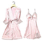 Women's Satin Lace Pajama Set