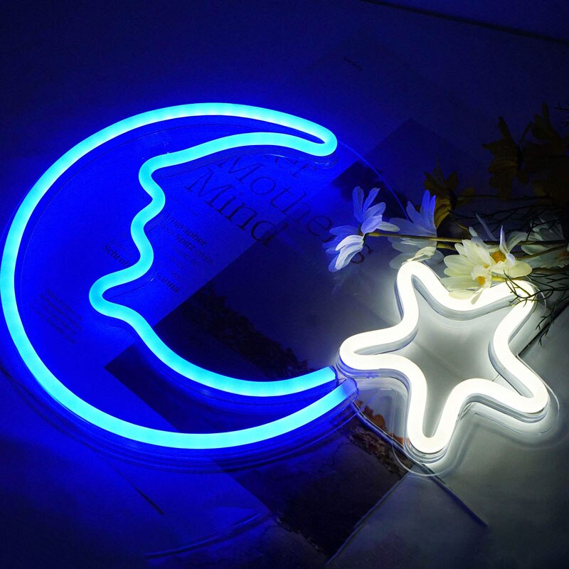 LED Moon Star Neon Light