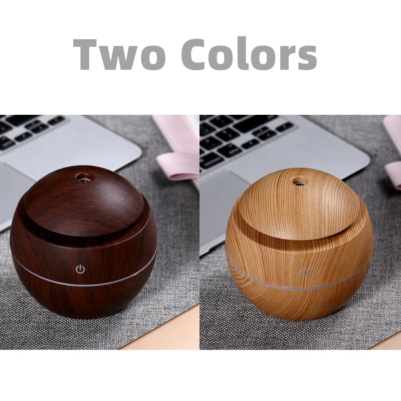 Wood Ultrasonic Humidifier Electric Air Aroma Diffuser