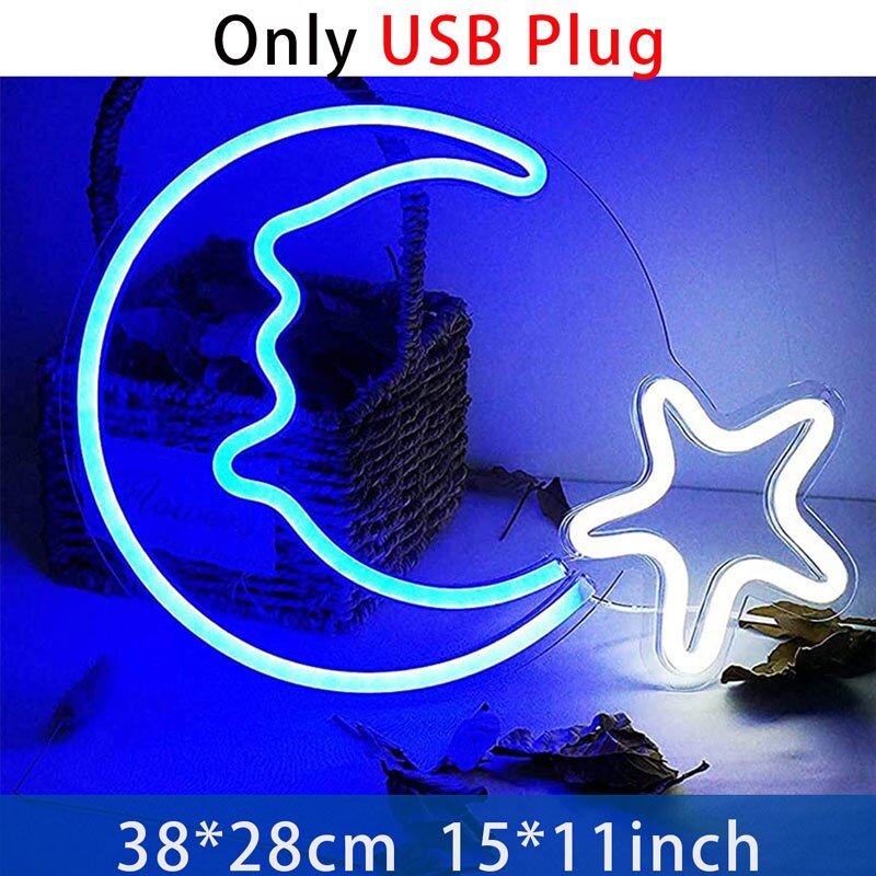 LED Moon Star Neon Light