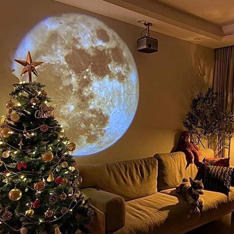 Aurora Moon Galaxy Projection Lamp Creative Background Atmosphere Night Light Earth Projector Photography Lamp