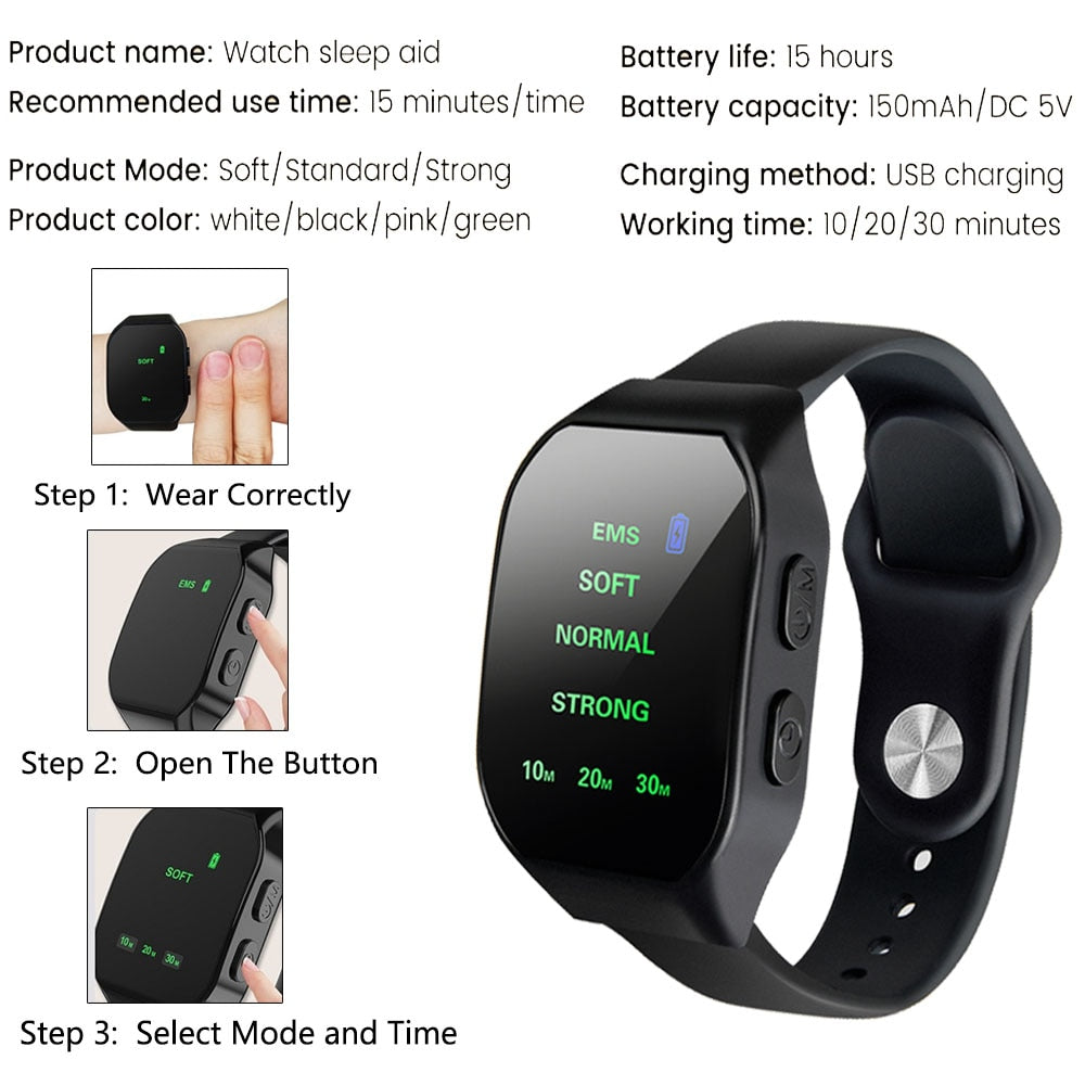 Microcurrent Pulse Sleep Aid and Anti-Nausea Wristband