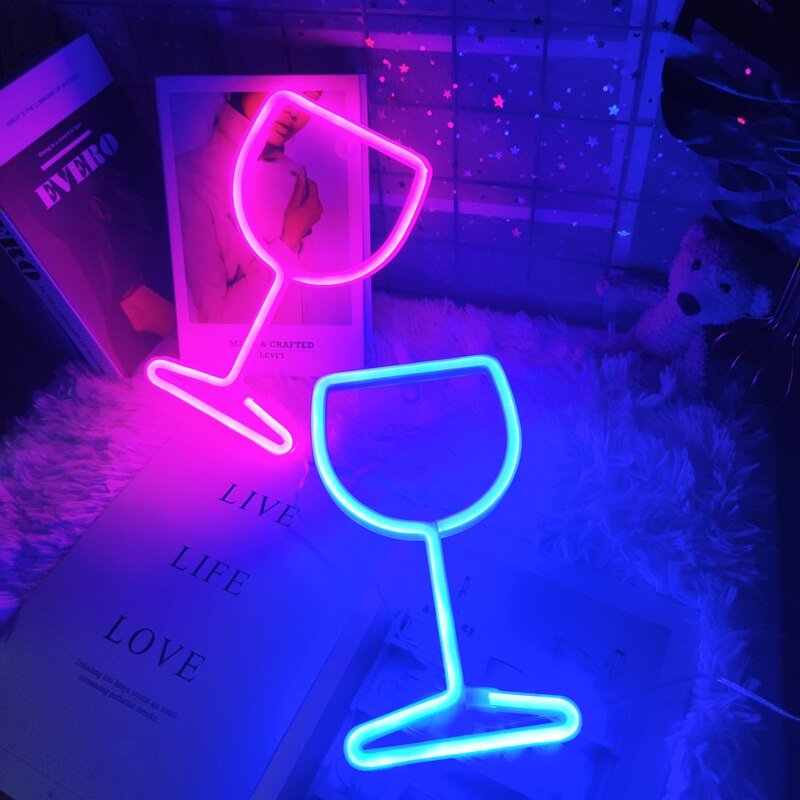 Wine Glass Led Neon Light/Sign