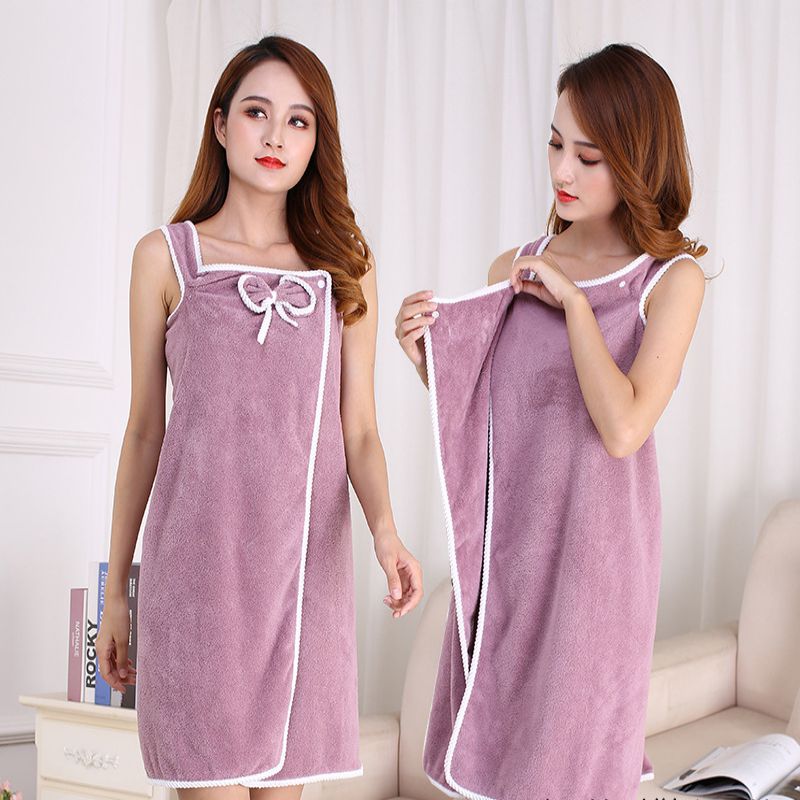 Women Large Bathrobe Quick Dry Wearable Microfiber