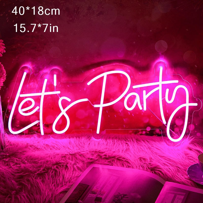 Custom LED Let's Party Neon Light Sign