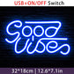LED "Good Vibes" Neon Sign Light