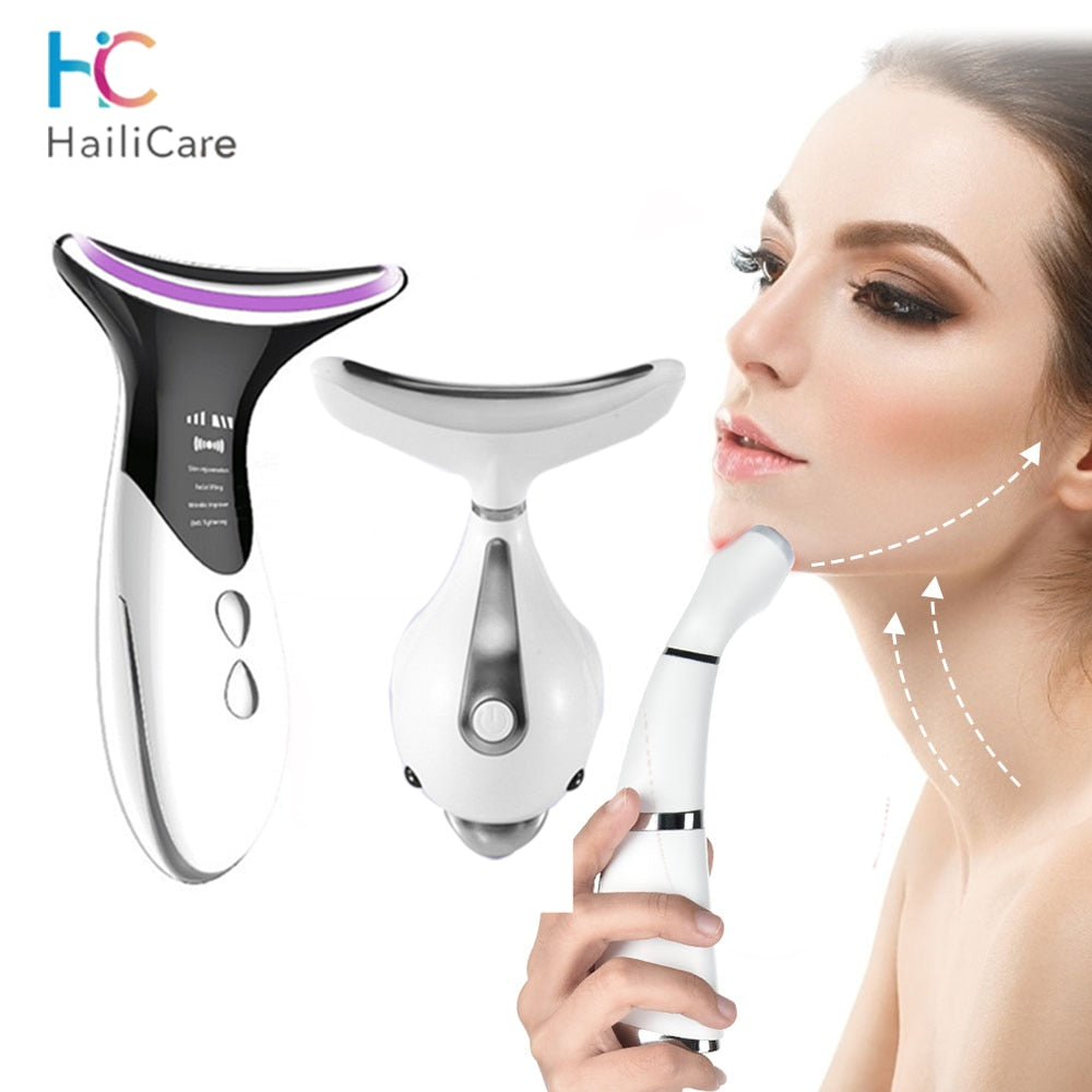 EMS Neck Anti Wrinkle Face Lifting Beauty Devices LED Photon Therapy