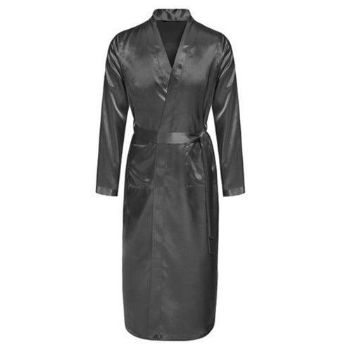 Men's Satin Rayon Robe Gown Solid Color Kimono