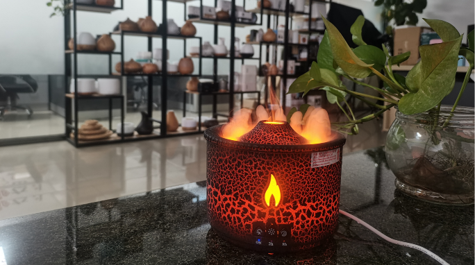 Jellyfish Fire Volcano Humidifier Air Diffuser Wholesale Portable Flame Oil Essential Aroma Mini Volcanic Diffuser